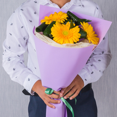 Школьный букет из гербер для мальчика N 37960