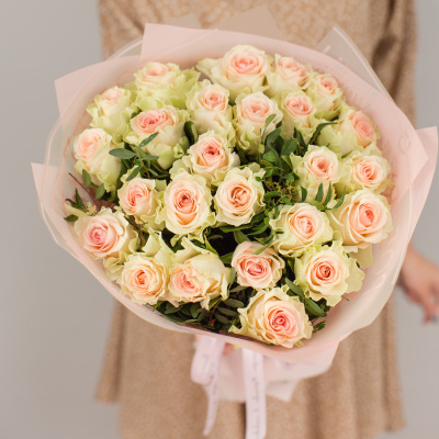 Букет из 25 кенийских светло-розовых роз N 5503
